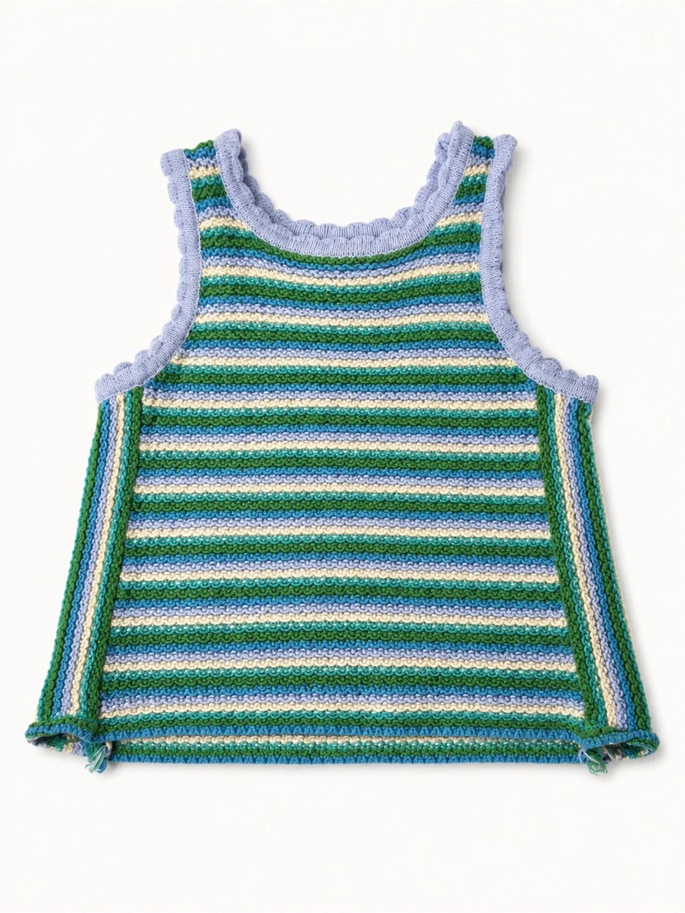 Zara Striped Knit Tank Top in Blue, Green, White